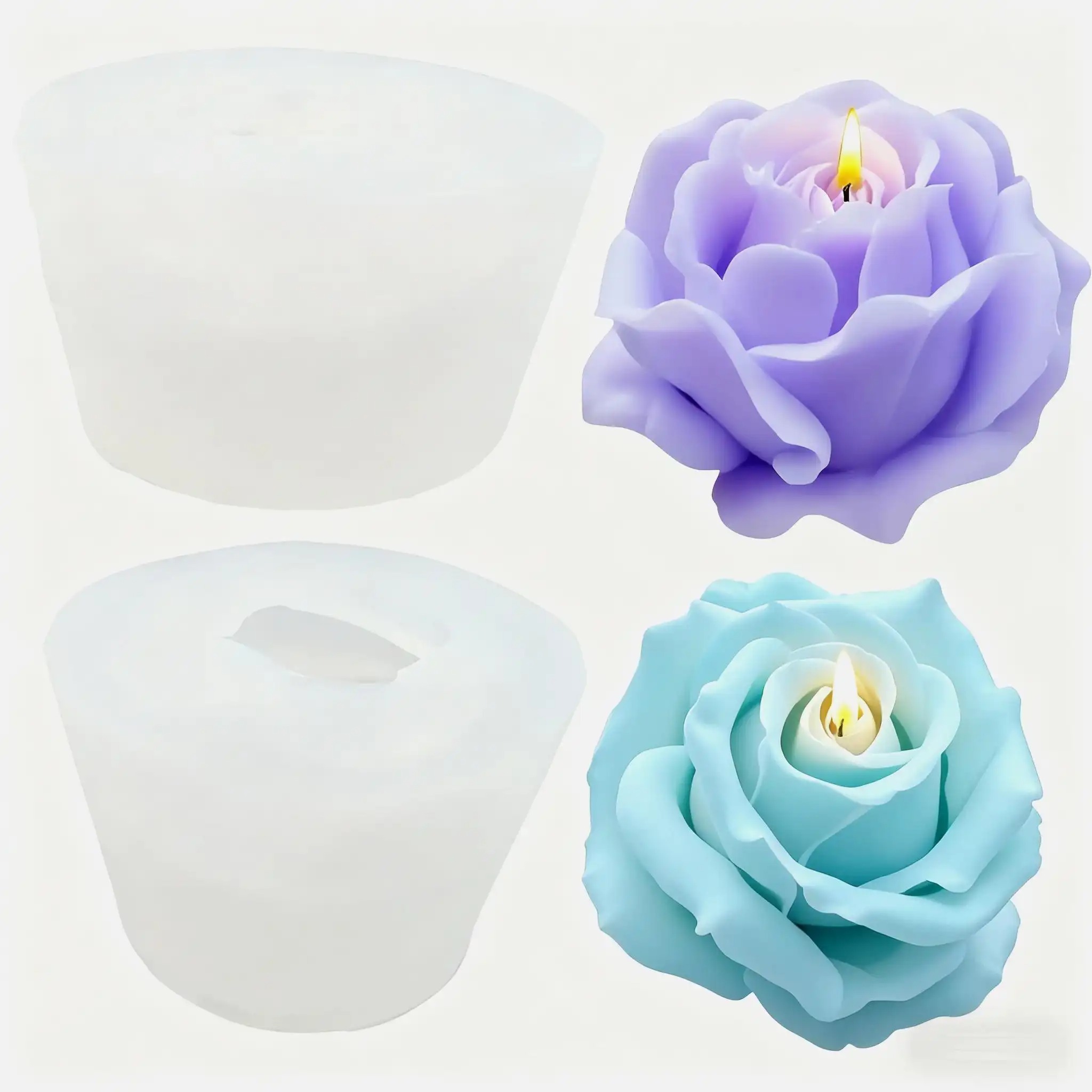 Candle Making Reno - قطعتان من قوالب شموع السيليكون الوردية