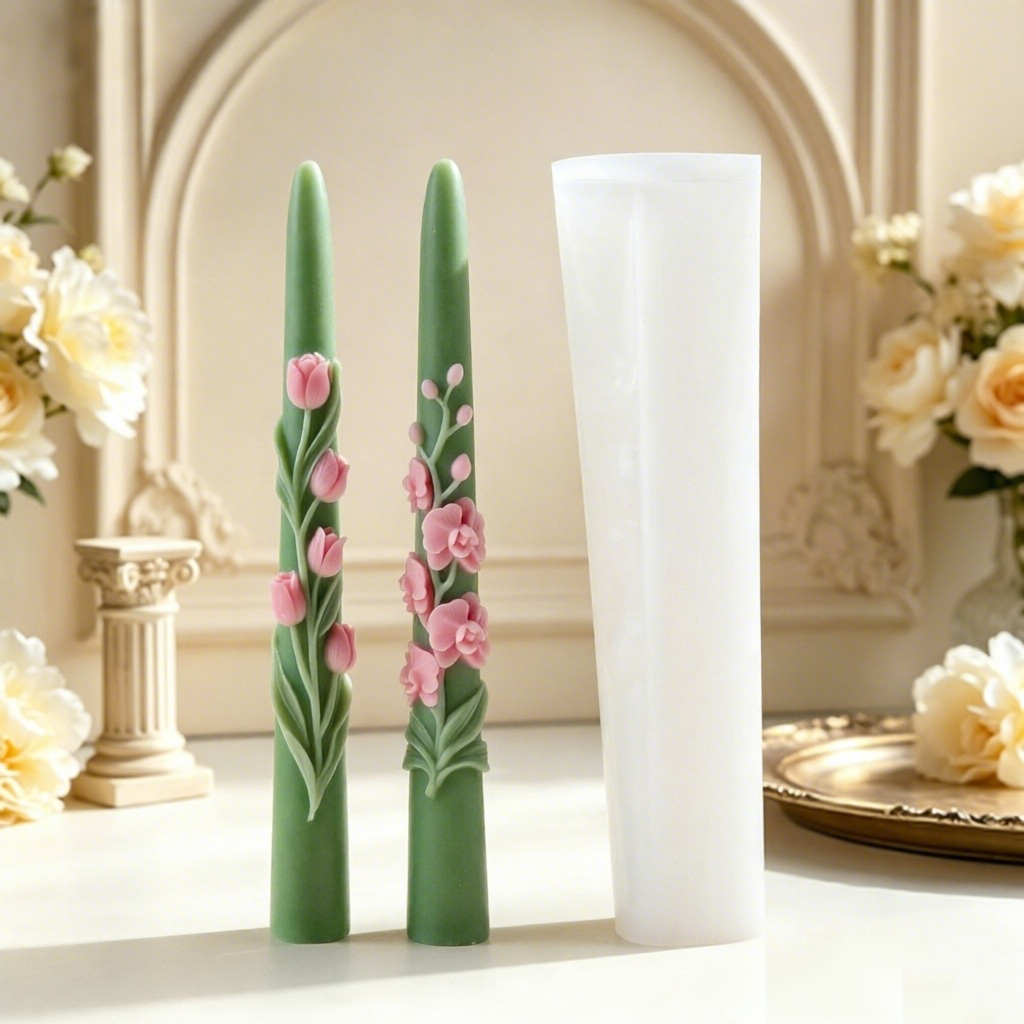 Candle Making Reno - قالب سيليكون لصنع شموع الزهور الطويلة