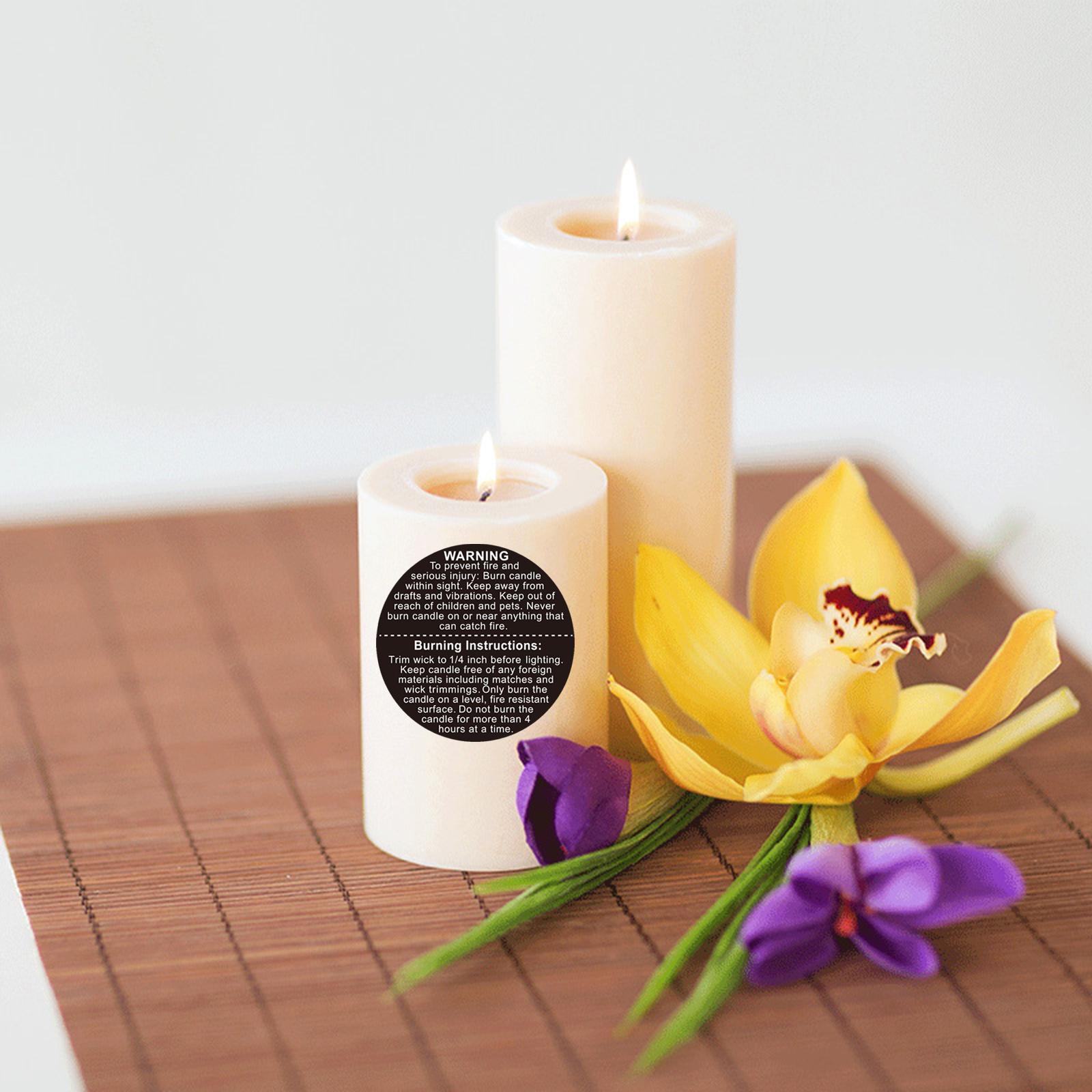 Candle Warning Label - 500 قطعة من ملصقات التحذير الخاصة