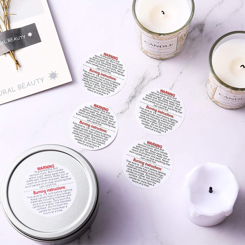 500/1000 قطعة ملصقات تحذير الش - مراجعة Candle Warning Label وسعره