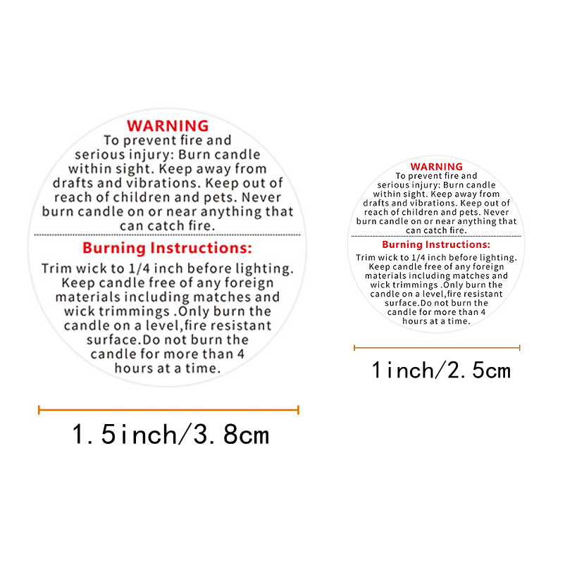 500 قطعة من ملصقات تحذير الشمو - مراجعة Candle Warning Label وسعره