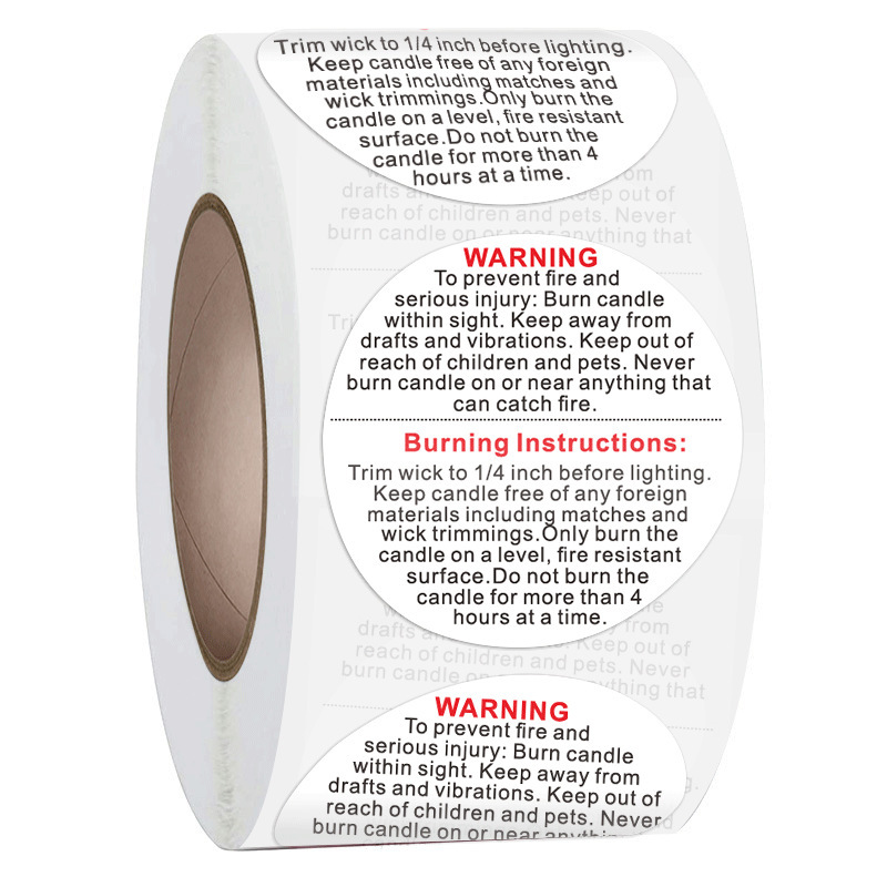 100-500 قطعة 1 بوصة الإنجليزية - مراجعة Candle Warning Label وسعره