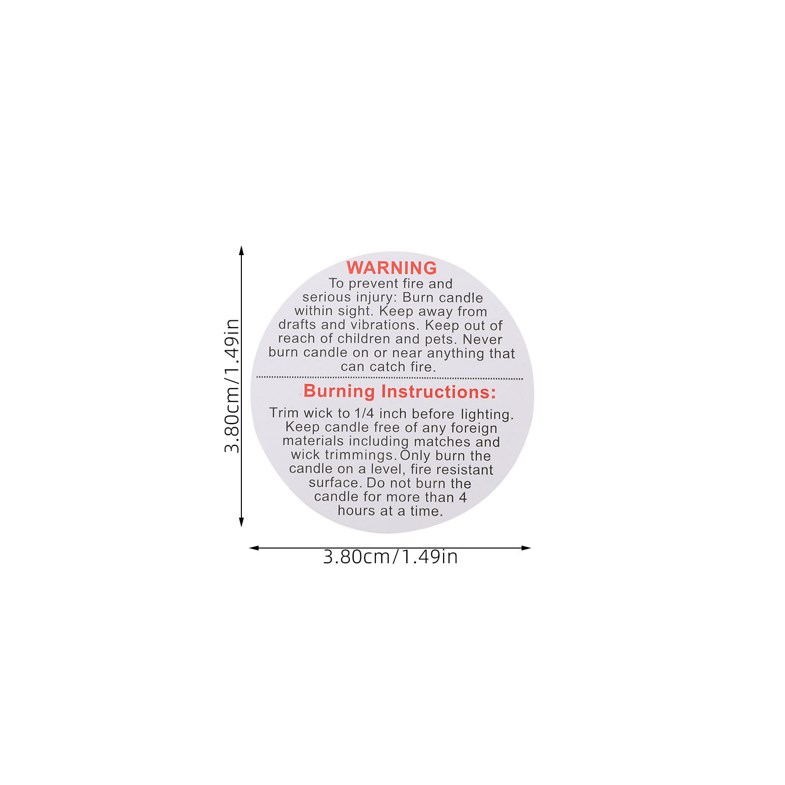 ملصقات تحذير دائرية ذاتية اللص - مراجعة Candle Warning Label وسعره