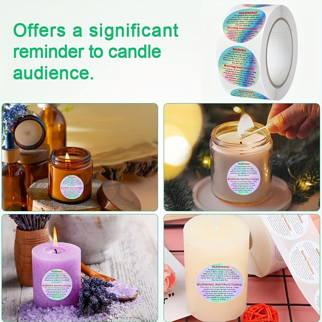 500 قطعة ملصقات تحذير تذوب الش - مراجعة Candle Warning Label وسعره