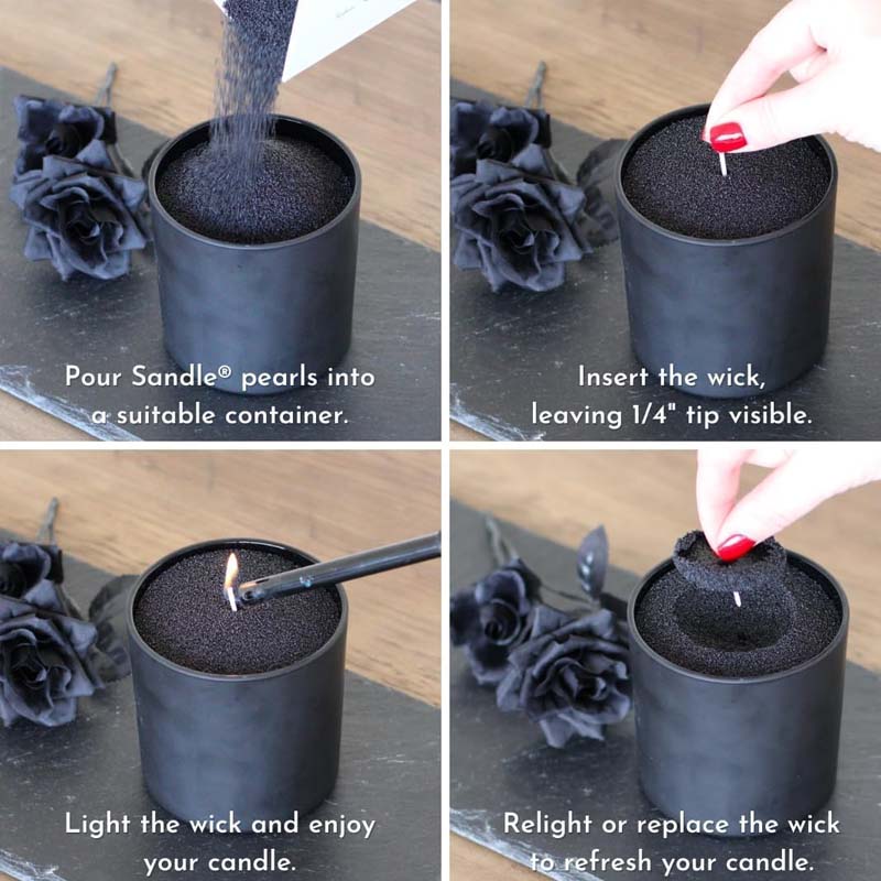 رمل شمع أسود مع فتيل، 200 جرام - مراجعة Candle Making Reno وسعره