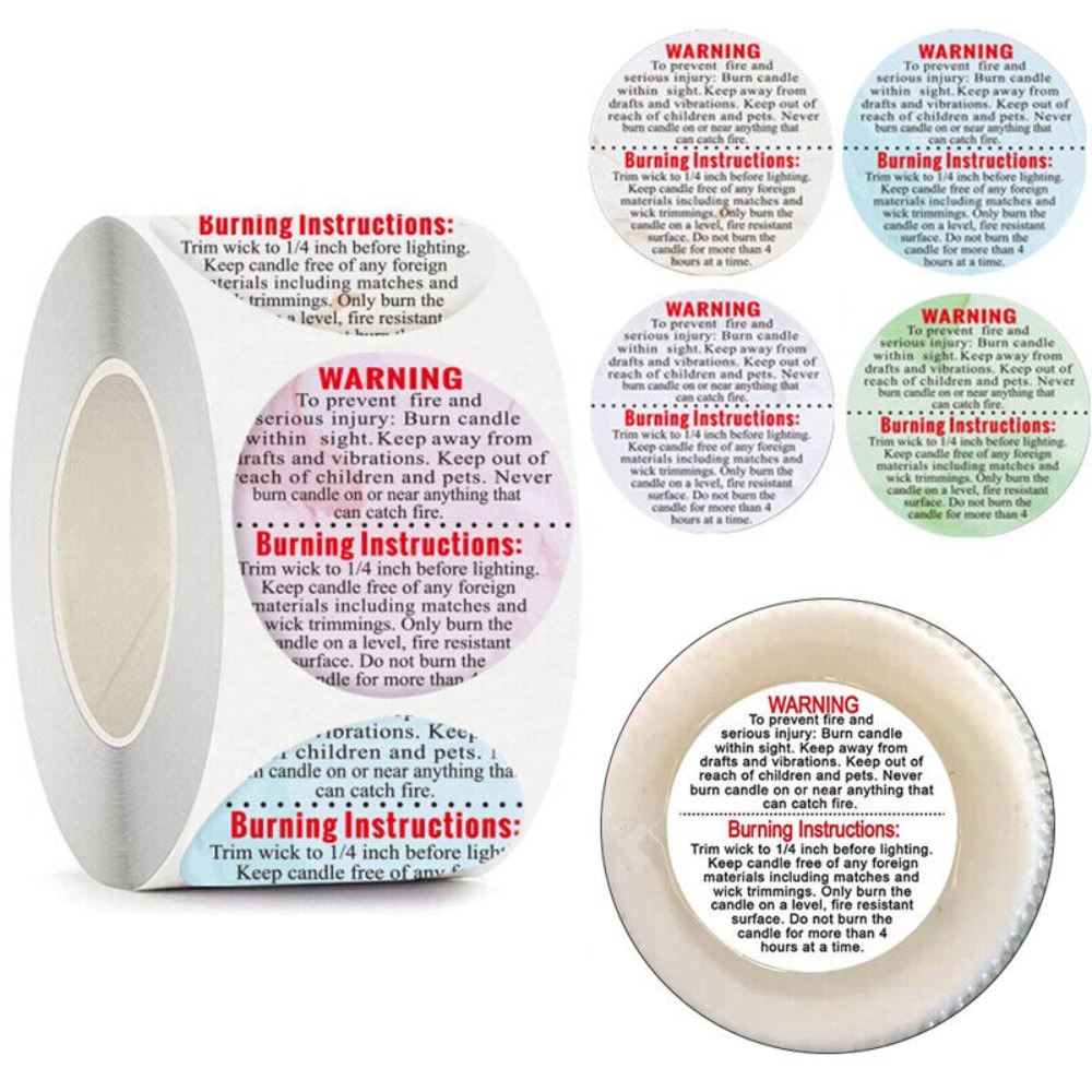 ملصقات ذاتية اللصق لعلب الشموع - مراجعة Candle Warning Label وسعره