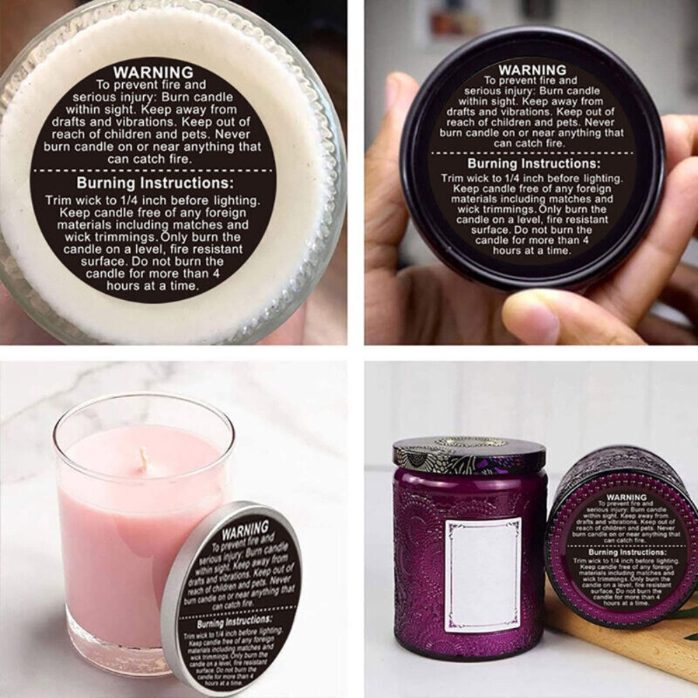 ملصقات ذاتية اللصق لعلب الشموع - مراجعة Candle Warning Label وسعره